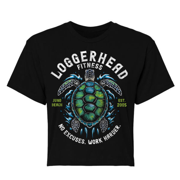 LOGGERHEAD FITNESS - WORK HARDER - WOMEN'S CROPPED T-SHIRT - $WS3KX5$ Thumbnail
