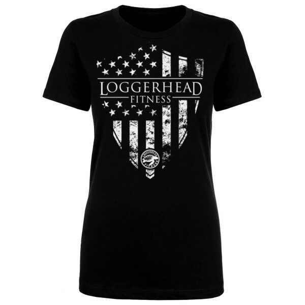 LOGGERHEAD FITNESS - SHIELD FLAG - WOMEN'S FITTED T-SHIRT - $J6U4MB$ Thumbnail